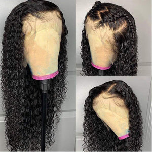 Curly lace front human hair wigs for Black Women brazilian deep wave frontal bob wig afro short long 28 30 inch water full remy