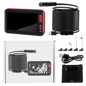 F200 4.3inch Color Screen HD 1080P Digital Borescope 8MM Camera Diameter Built-in Rechargeable Lithium Battery With Adjustable Brightness 8LEDs 2m/5m/10m Hard Wire