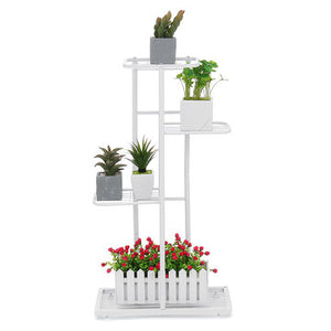 4 Layers Retro Iron Flower Stand Pot Plant Display Shelves Garden Home Decoration