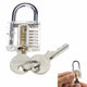 DANIU Transparent Practice Padlock with 12pcs Unlocking Lock Picks Set Key Extractor Tools