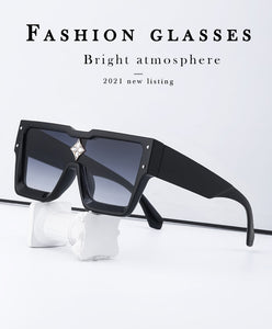 Luxury Crystal Oversized Women Square Sunglasses Trending Men Shades UV400